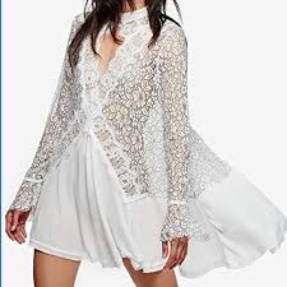 FREE PEOPLE New Tell Tale Lace Tunic